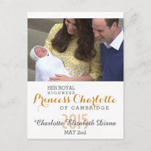 Carte Postale Charlotte Elizabeth Diana - Britannique Will Kate