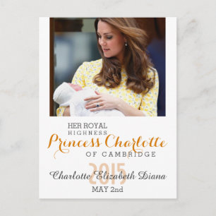 Carte Postale Charlotte Elizabeth Diana - Britannique Will Kate