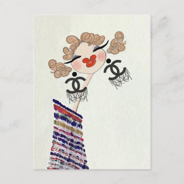 Carte Postale Charlotte est heureuse Art de mode Glam (Devant)