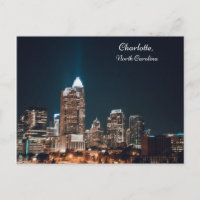 Charlotte North Carolina City Skyline Nuit