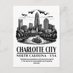 Carte Postale Charlotte Ville Caroline du Nord États-Unis