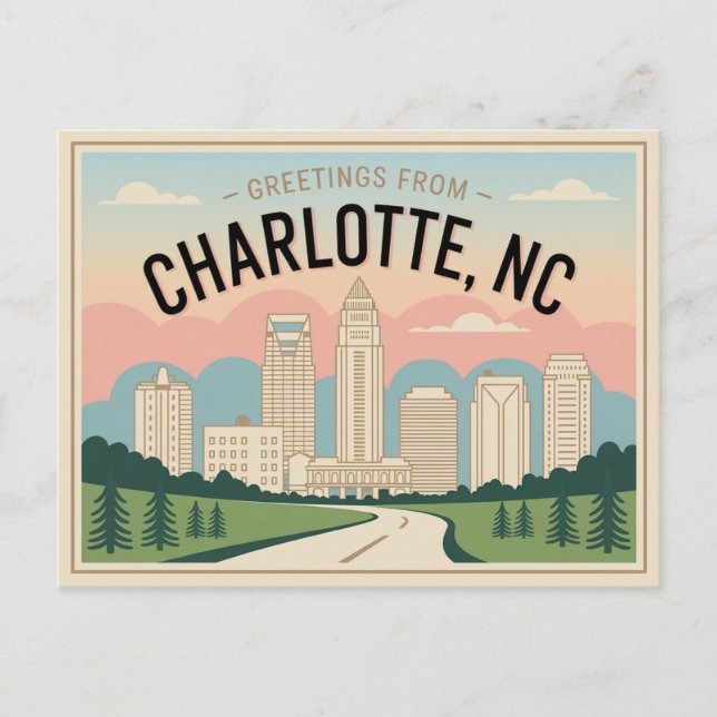 Carte postale Charlotte vintage | Salutations de (Devant)
