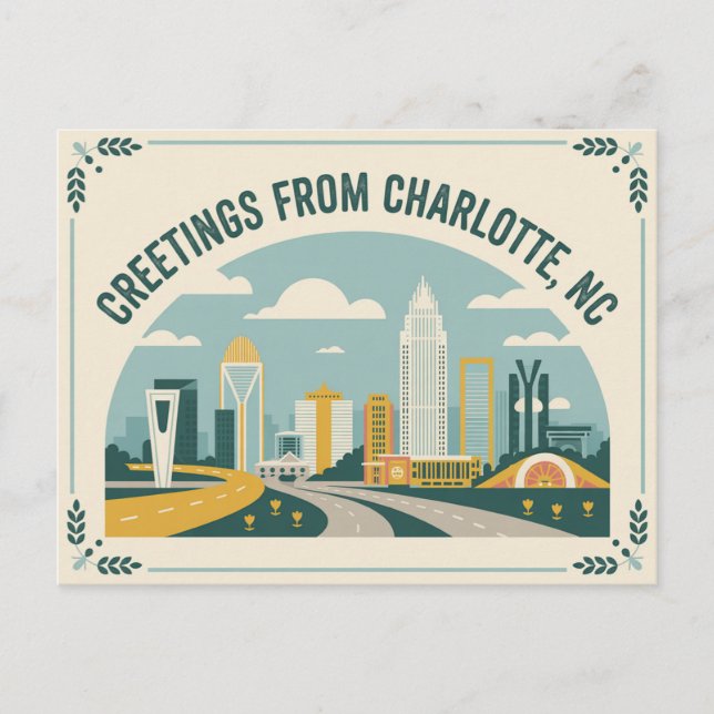 Carte postale Charlotte vintage | Salutations de (Devant)