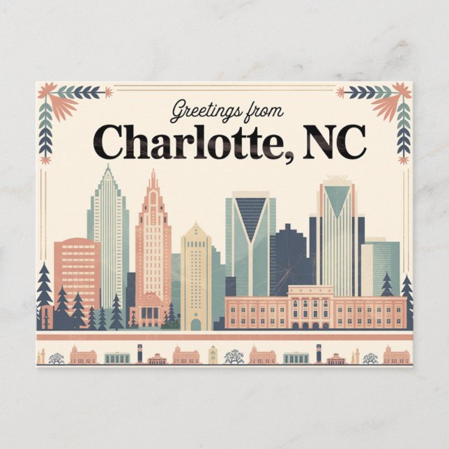 Carte postale Charlotte vintage | Salutations de (Devant)
