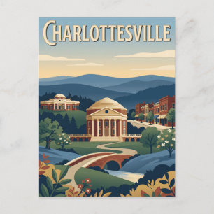 Carte Postale Charlottesville Virginie Affiche Ancienne de Blue