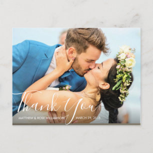 Carte Postale charmant script   Remerciements pour mariage