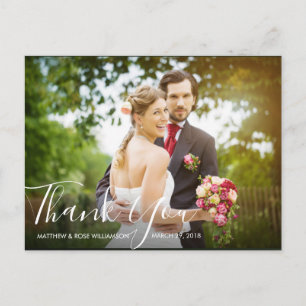 Carte Postale charmant script   Remerciements pour mariage