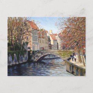 Carte Postale Charmant vieux pont sur le canal de Bruges Pittore