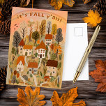 Carte Postale Charmant village d'automne C'est automne Y'all mig<br><div class="desc">Dessin doux pour souhaiter à quelqu'un un un automne heureux! Cliquez sur "personnaliser" pour modifier le texte, et "modifier à l'aide de l'outil de conception" pour ajouter votre propre texte ou modifier les couleurs et les polices. Également disponible en téléchargement numérique pour envoyer instantanément par e-mail ou SMS. Consultez ma...</div>