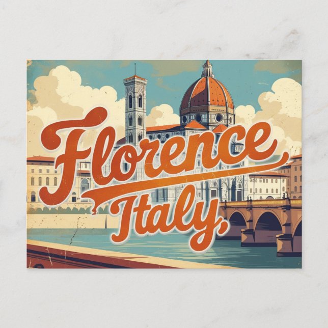 Carte Postale Charmante vue sur Florence (Devant)