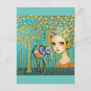 Carte Postale Charme des éléphants