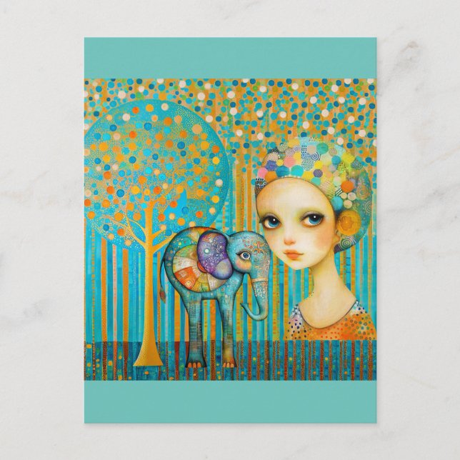 Carte Postale Charme des éléphants (Devant)