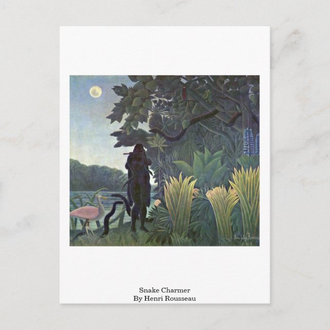 Carte Postale Charmer De Serpent Par Henri Rousseau (Devant)