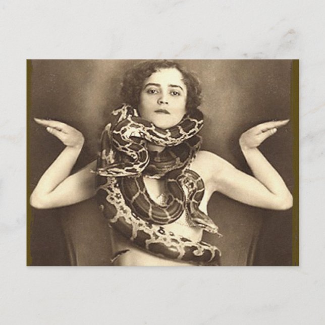 Carte Postale Charmer serpent vintage Retro Femmes (Devant)
