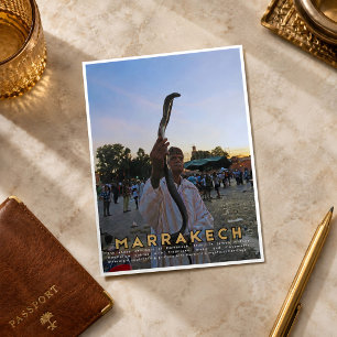 Carte Postale Charmeur de serpents de la médina de Marrakech épo