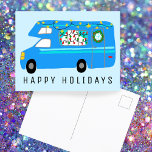 Carte Postale Charming Christmas Camper Vintage RV Xmas<br><div class="desc">Carte personnalisable,  Ajoutez votre propre texte à l'arrière ou à l'avant de la carte. Consultez ma boutique pour plus de designs ou dites-moi si vous voulez quelque chose de personnalisé.</div>