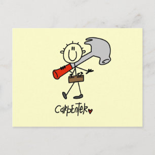 Carte Postale Charpentier avec marteau