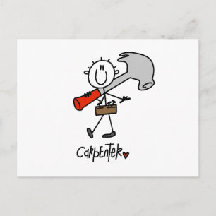 Carte Postale Charpentier avec marteau