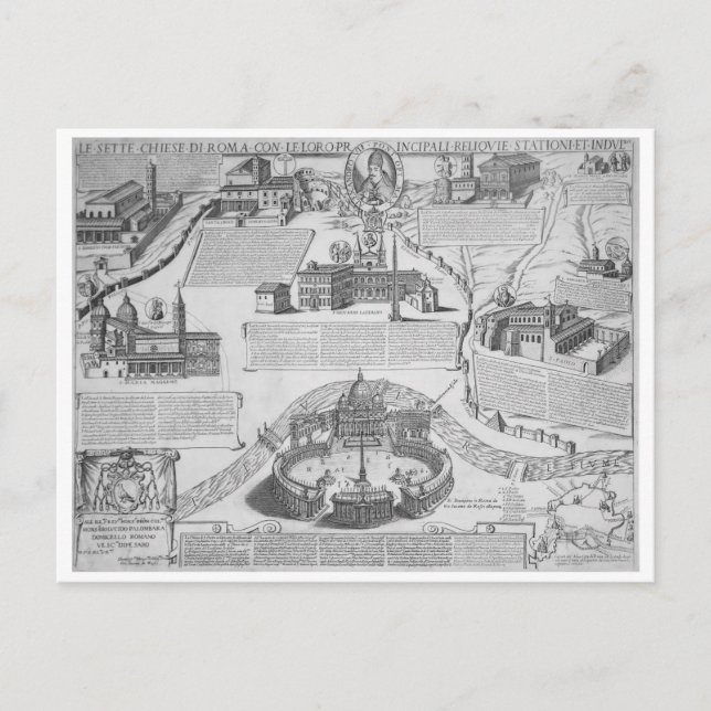 Carte Postale Charta Postalis Indulgentiae VII Ecclesiarum Urbis (Devant)