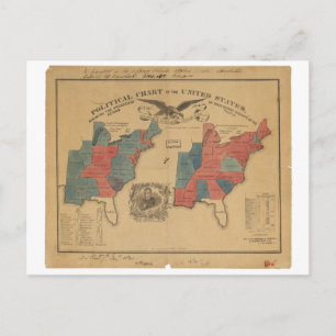 Carte Postale Charte politique des États-Unis (1840)