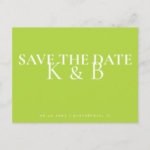 Carte Postale Chartreuse Simplicité Monogramme QR Save the Date