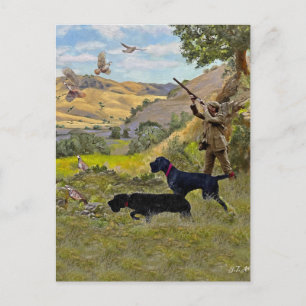 Carte Postale Chasse à la perdrix de Chukar