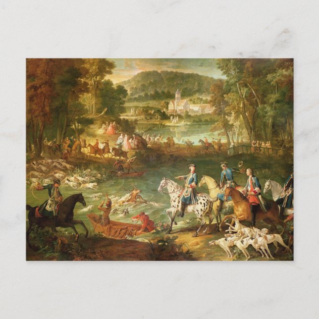 Carte Postale Chasse à l'étang Saint-Jean dans la forêt (Devant)