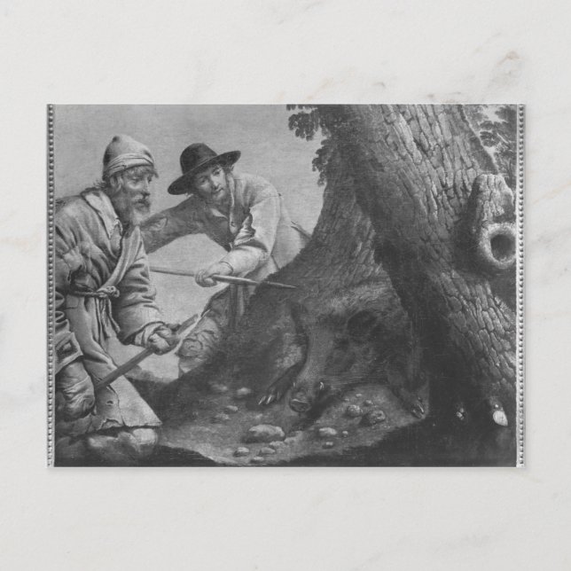 Carte Postale Chasse au sanglier (Devant)
