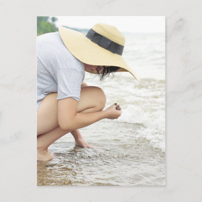 Carte postale Chasse au verre de plage (Devant)