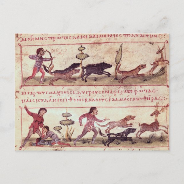 Carte Postale Chasse aux cerfs (Devant)