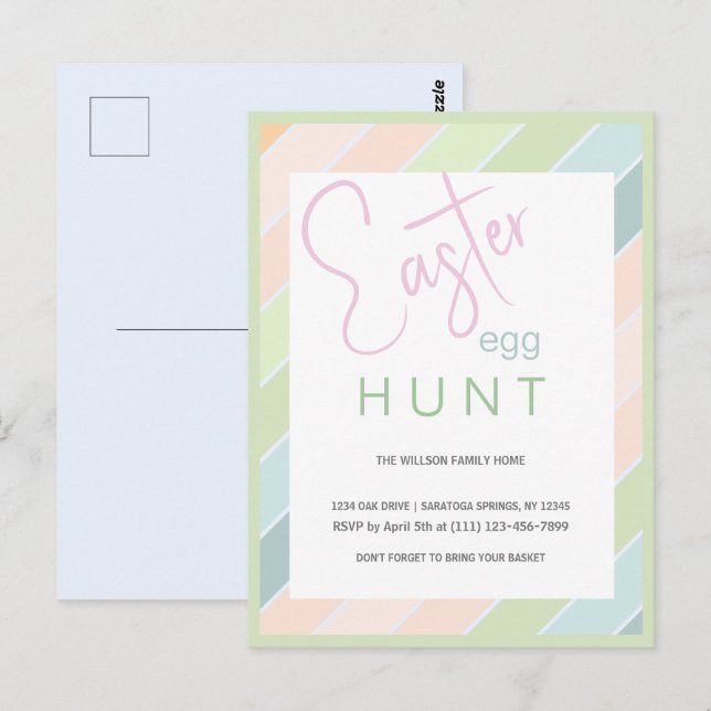 Carte Postale Chasse aux oeufs de Pâques Fête de crème glacée cr (Devant / Derrière)