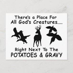 CARTE POSTALE CHASSE DE CERF, DE CANARD ET DE PHÉASANT