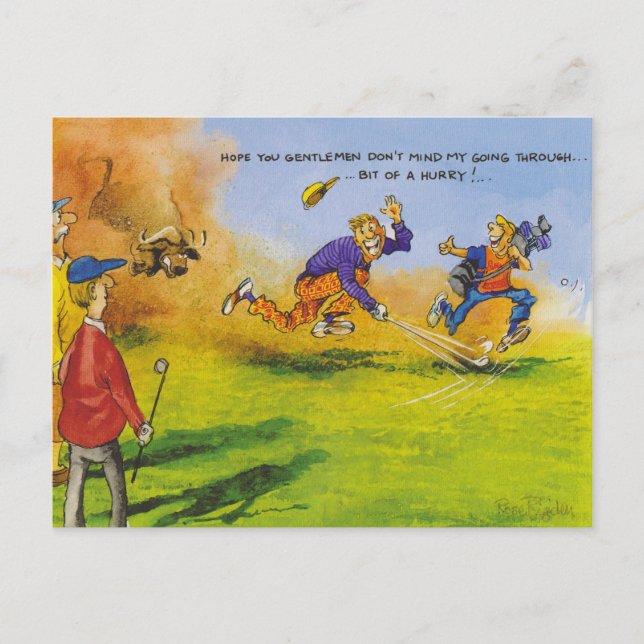 Carte Postale Chasse de golf amusante (Devant)