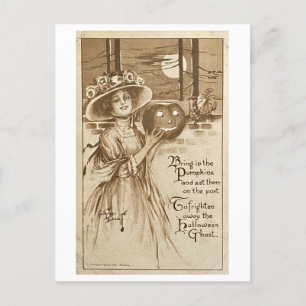 Carte Postale Chasser les fantômes d'Halloween Vintages