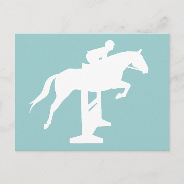 Carte Postale Chasseur Cheval et cavalier (blanc) (Devant)