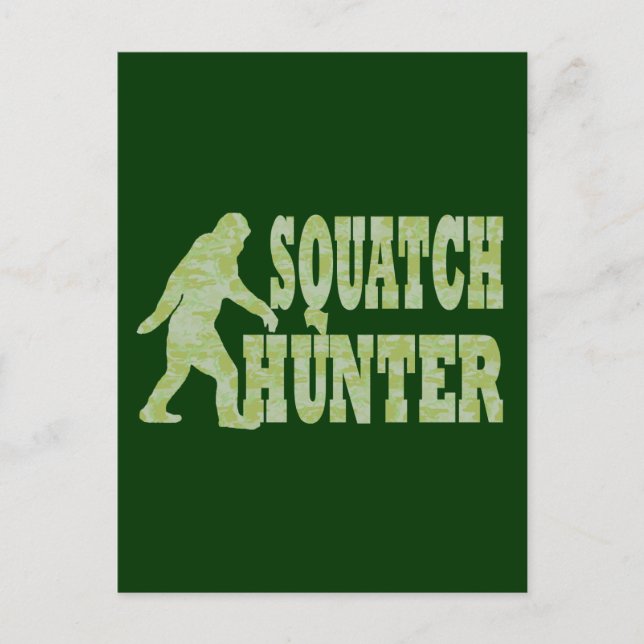 Carte Postale Chasseur de squatch en camouflage (Devant)
