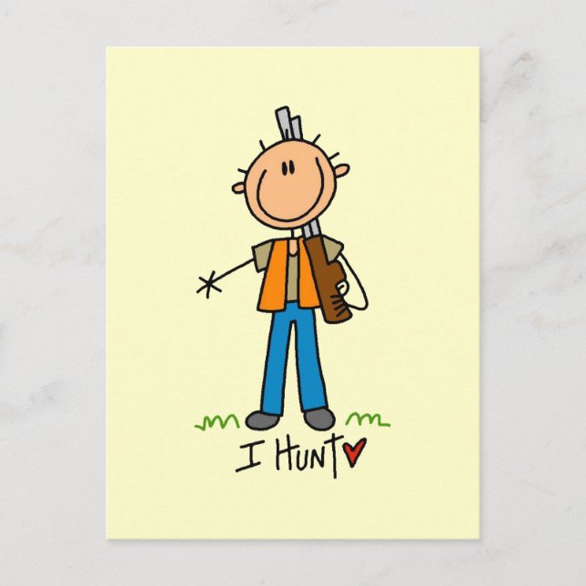 Carte Postale Chasseur de Stick Figure (Devant)