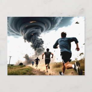 Carte Postale Chasseur de tornade drôle tempête 