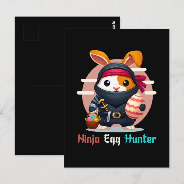 Carte Postale Chasseur d'oeufs Ninja (Devant / Derrière)