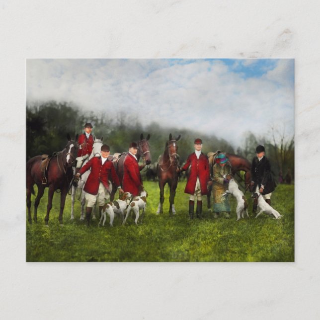 Carte Postale Chasseur - La chasse au renard - Tally-ho 1924 (Devant)