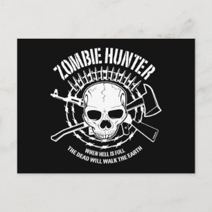 Carte Postale chasseur zombie mort-vivant mort-vivant