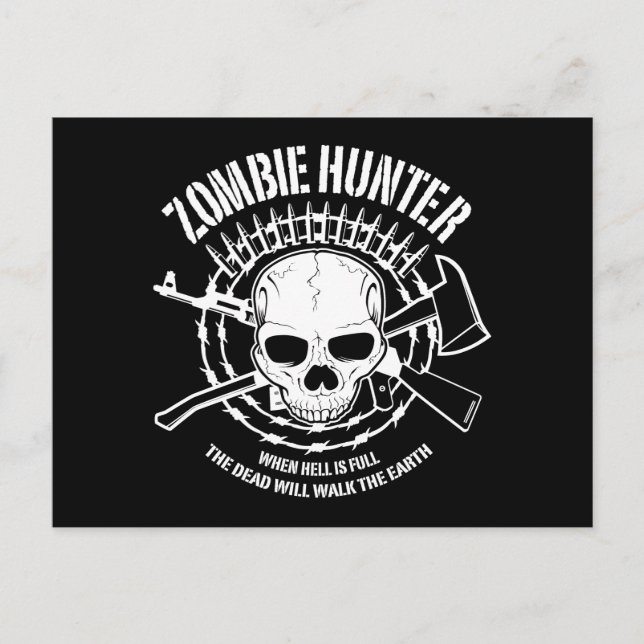 Carte Postale chasseur zombie mort-vivant mort-vivant (Devant)