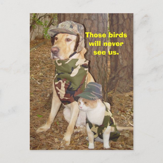 Carte Postale Chasseurs camouflés (Devant)