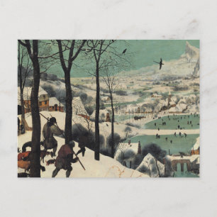 Carte Postale Chasseurs dans la neige, célèbre œuvre d'art,