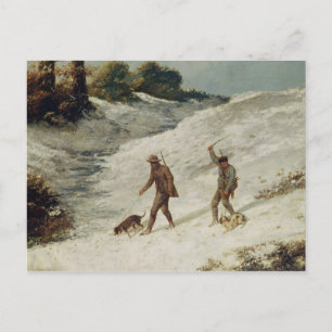 Carte Postale Chasseurs dans la neige ou les braconniers