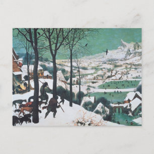 Carte Postale Chasseurs dans la neige par Bruegel