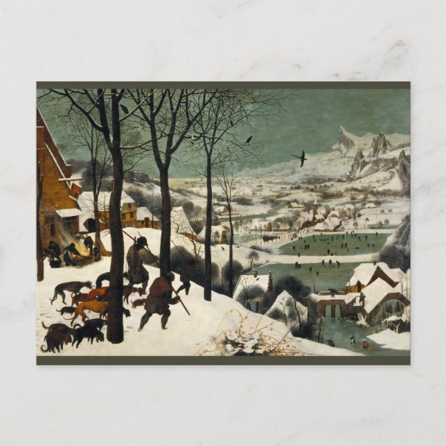 Carte Postale Chasseurs dans la neige par Pieter Bruegel l'Ancie (Devant)