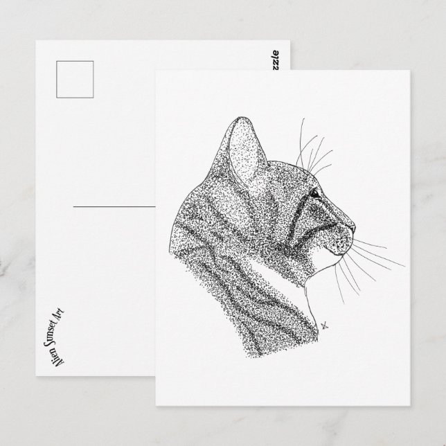 Carte Postale chat (Devant / Derrière)