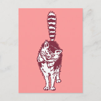 Carte Postale Chat à ailes avec Queue rayée Bushy