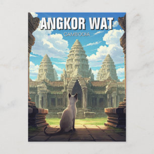 Carte Postale Chat à Angkor Wat Cambodge
